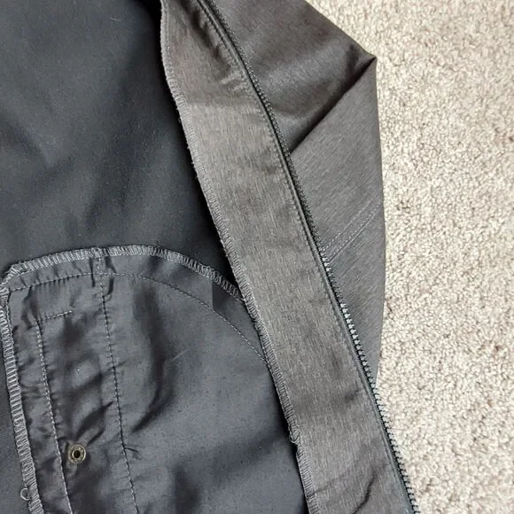 Nomad Jacket Mens Sz M Tech Fleece Lined Hooded Full Zip Snap Pockets Gray READ - Picture 10 of 15